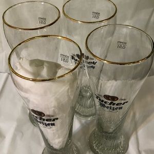 Tucher Weizen Tall Gold Rim Beer Glass 0.5L Sahm